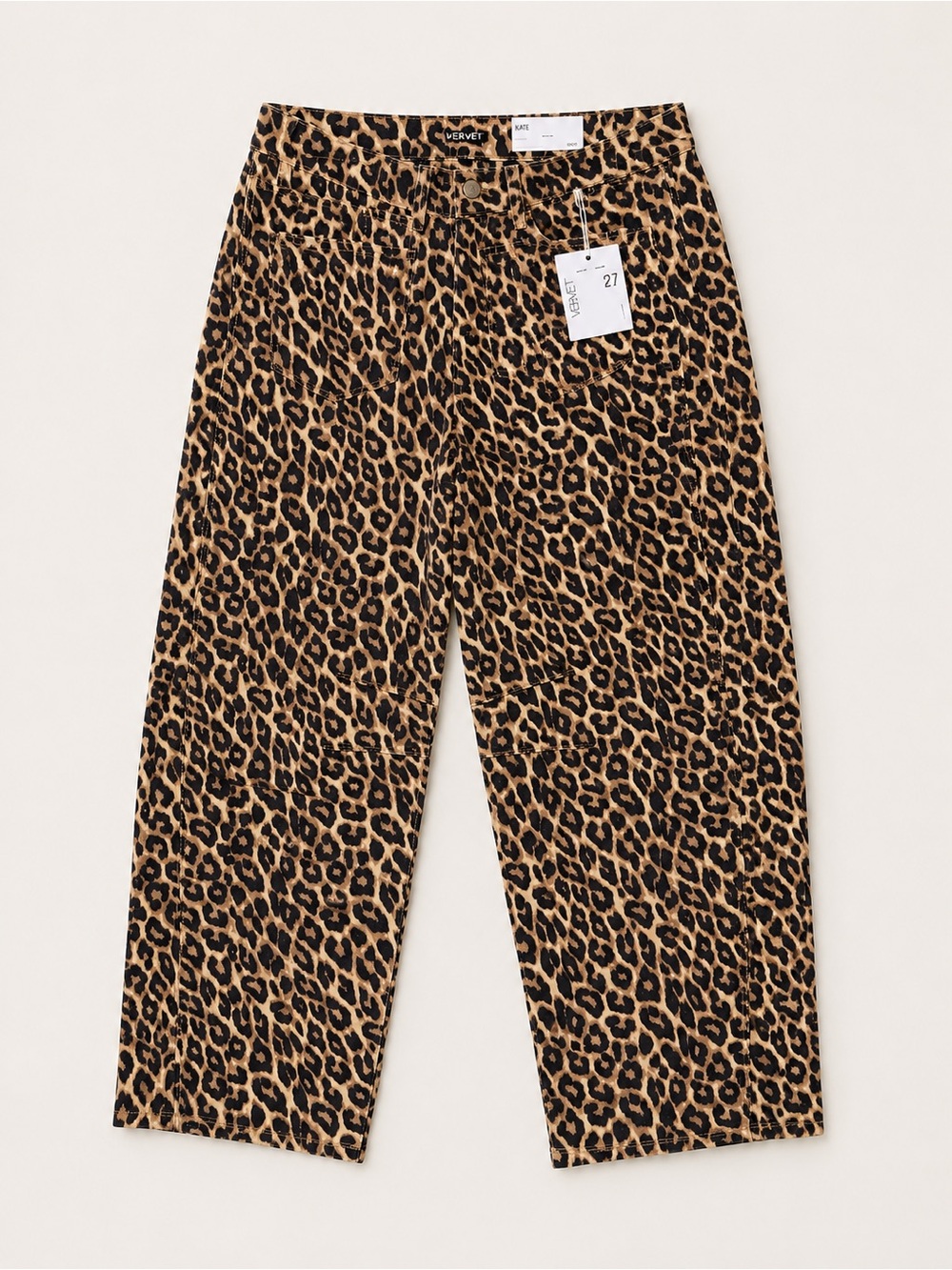 π NWT Vervet βKateβ Leopard Print Barrel Leg Jeans π #1134 - Picture 3 of 5